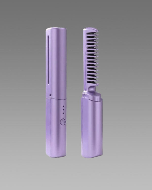 Meneflix Portable Mini Hair Straightener Cordless Rechargeable Mini Adjustable Hair Straightener Hot Comb 1ttez1-w1