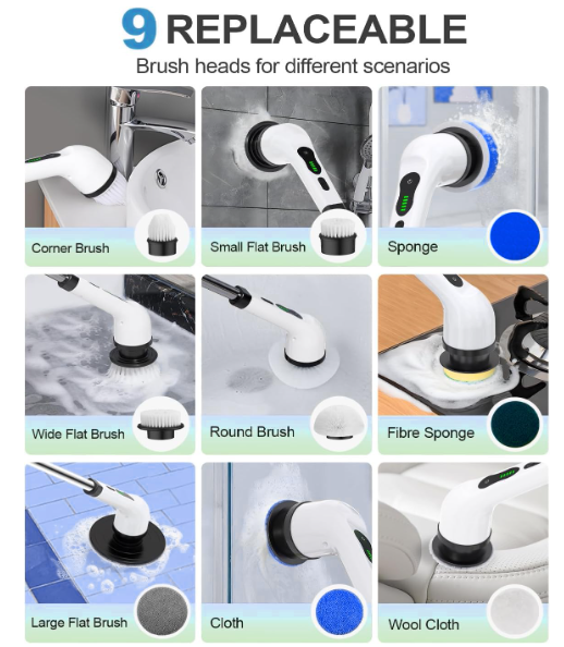 9 in 1 Electric Spin Scrubber